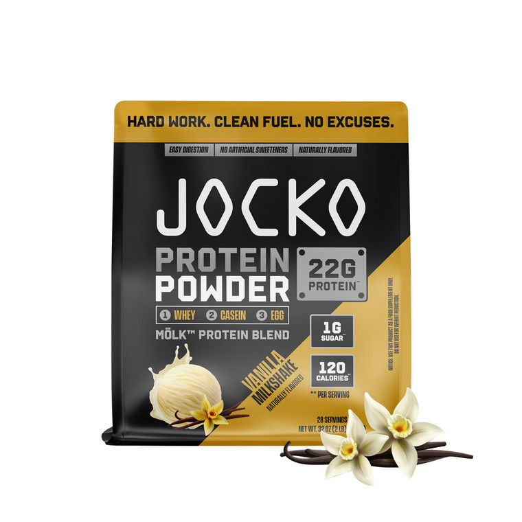 Jocko Fuel Mölk Whey Protein Powder 22g Protein - Low Sugar Monk Fruit Blend - Muscle Recovery & Growth, Packaging May Vary (28 Servings, Vanilla Mil