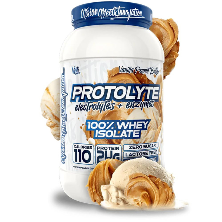 VMI Sports | ProtoLyte Whey Isolate Protein Powder | Low Calorie Whey for Weight Loss and Muscle Gain | Digestive Enzymes | Non-GMO (1.6 lb, Vanilla