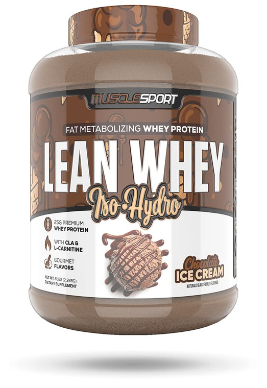 Musclesport Lean Whey Revolution Protein Powder - Whey Protein Isolate - Low Calorie, Low Carb, Low Fat, Incredible Flavors - 25g Protein per Scoop