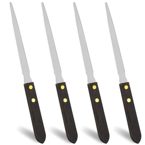 Maxqzin 4Pcs Office Letter Openers Wood Handle Letter Opener Multipurpose Stainless Steel Lightweight Mail Paper Cutting Knife Tool Supplies for Offi