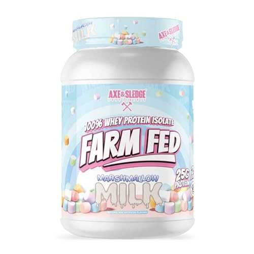 Axe & Sledge Farm Fed 100% Whey Protein Isolate | 25g Protein | Low Carb, Low Sugar, Soy Free, Gluten Free | Protein Powder for Men and Women | Keto