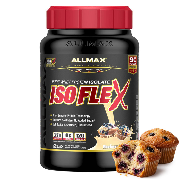 ALLMAX ISOFLEX Pure Whey Isolate Protein Powder - Gluten Free, Low Lactose, Sugar-Free - High-Protein, Clean, Keto-Friendly for Pre Post Workout Supp