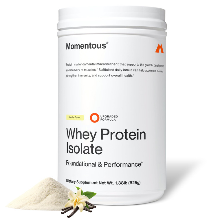 Momentous Essential Grass-Fed Whey Protein Powder - 20 g Whey Isolate Protein - NSF Certified for Sport - Gluten-Free - 25 Servings for Essential Eve