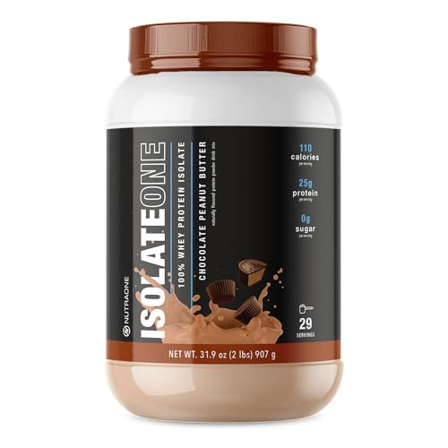 NutraOne IsolateOne Whey Isolate Protein Powder 100% Pure Whey Isolate Powder (Chocolate Peanut Butter - 29 Servings)