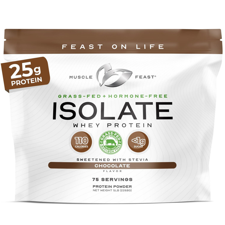 Muscle Feast Grass-Fed Whey Protein Isolate, All Natural Hormone Free Pasture Raised, Whey Isolate Protein Powder for Men and Women, Clean, Gluten-Fr
