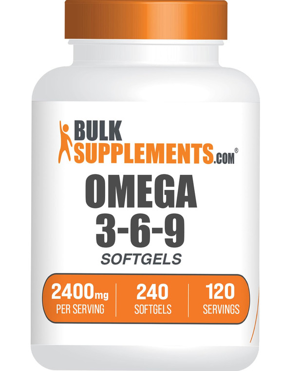 BulkSupplements.com Omega 3-6-9 Softgels - Triple Omega Supplement, from Flaxseed, Evening Primrose & Fish Oil- 2 Softgels per Serving, 240 Count (Pa