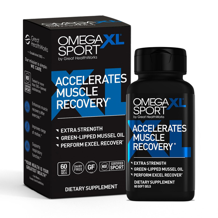 OmegaXL Sport Extra Strength Muscle Recovery Supplement and Respiratory Support Supplement - Improves DOMS and ROM, Clinically Supported Green-Lipped