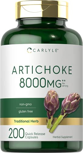 Carlyle Artichoke Extract Capsules | 200 Count | Non-GMO, Gluten Free Supplement