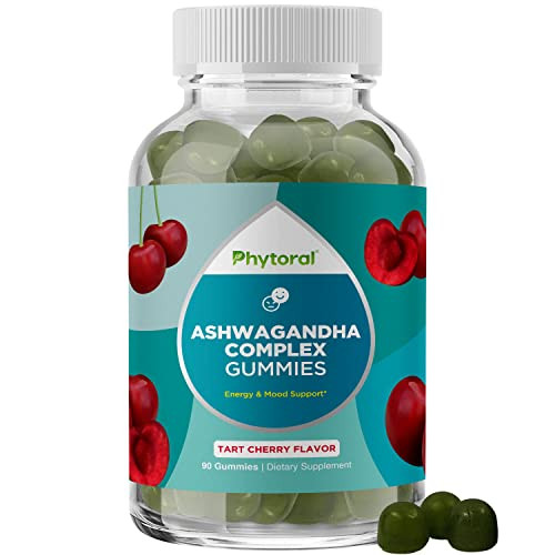 Calming Ashwagandha Gummies for Men and Women - 750mg Equivalent from 30:1 Root Extract with Zinc and Vitamin D - Tasty Adaptogen Stress Gummies for