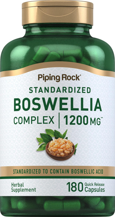 Piping Rock Boswellia Extract Capsules | 180 Count | Herbal Supplement | Standardized Complex | Non-GMO, Gluten Free