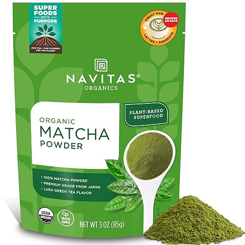 Navitas Organics Matcha Powder  For Tea, Lattes, Smoothies, Desserts & More  Energy & Antioxidants  Premium Culinary Grade  USDA Organic, Non GMO