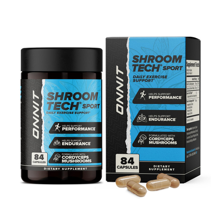 ONNIT Shroom Tech Sport Daily Exercise Support Capsules, Pre Workout Supplement with Cordyceps Mushrooms, Dietary Supplement for Daily Energy Support