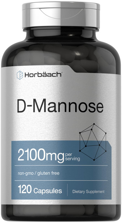 Horbäach D-Mannose Supplement 2100mg | 120 Capsules | Pills for Women and Men | Non-GMO & Gluten Free