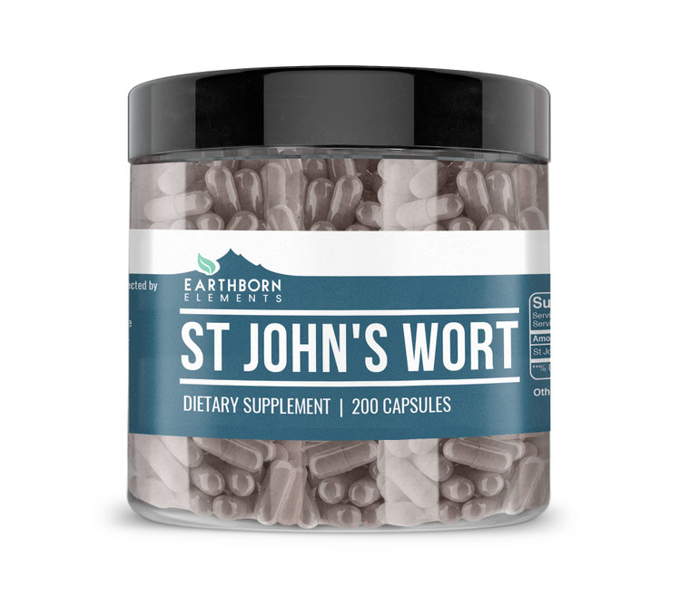 Earthborn Elements St. Johns Wort 200 Capsules, Pure & Undiluted, No Additives