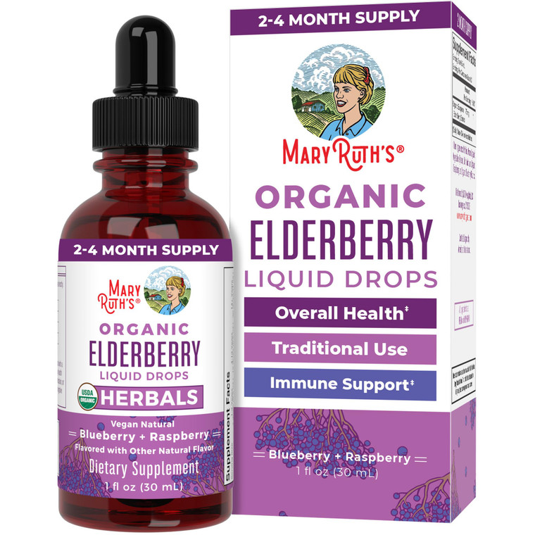 MARYRUTH'S Elderberry Liquid Drops for Adults & Kids | Immune Support | Antioxidant | Overall Wellness | Elder Berry Extract | USDA Organic | Sugar F