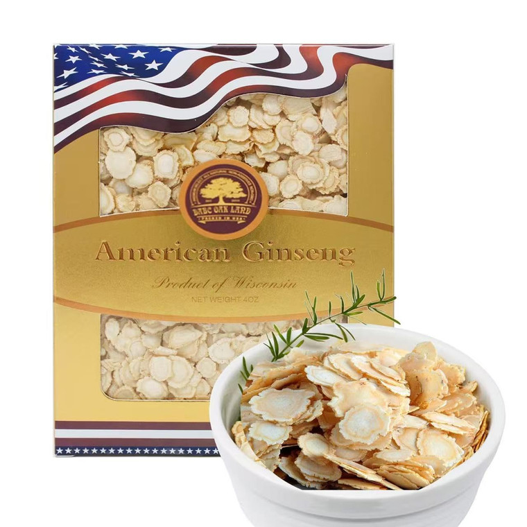 DABC OAK LAND American Ginseng Slices from Wisconsin, DOL American Wisconsin Ginseng Slices Root for Tea, Energy for Men Women Mental Health Boosts I