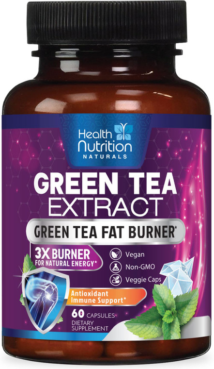 Green Tea Extract Capsules 1300mg - Standardized 45% EGCG & 98% Polyphenols - 3X Strength Green Tea Pills for Natural Energy - Herbal Supplement with