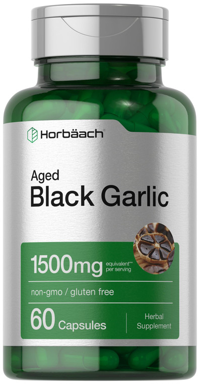 Horbäach Aged Garlic Extract Capsules | 60 Count | Fermented Supplement | Non-GMO, Gluten Free