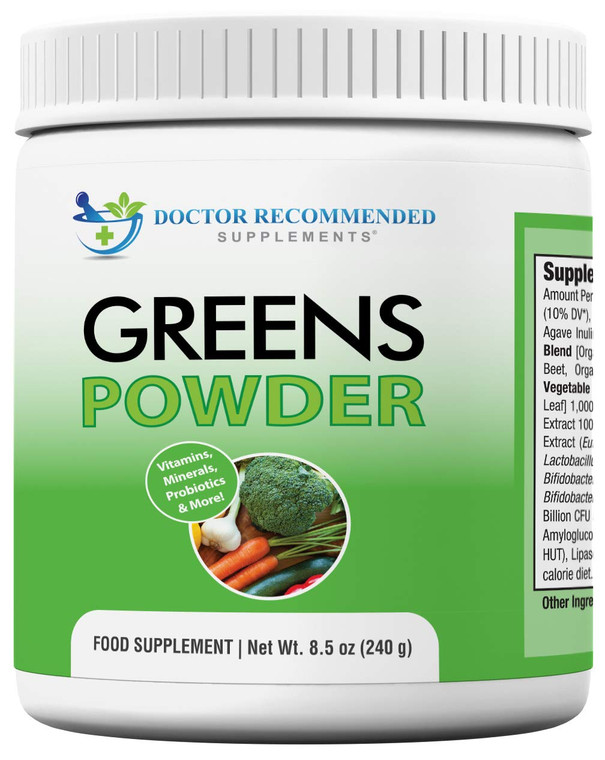Doctor Recommended Greens Powder  Whole Food Nutritional Supplement  Probiotics and Digestive Enzymes  Berry Taste  Gluten-Free, Non-GMO, Dairy-F