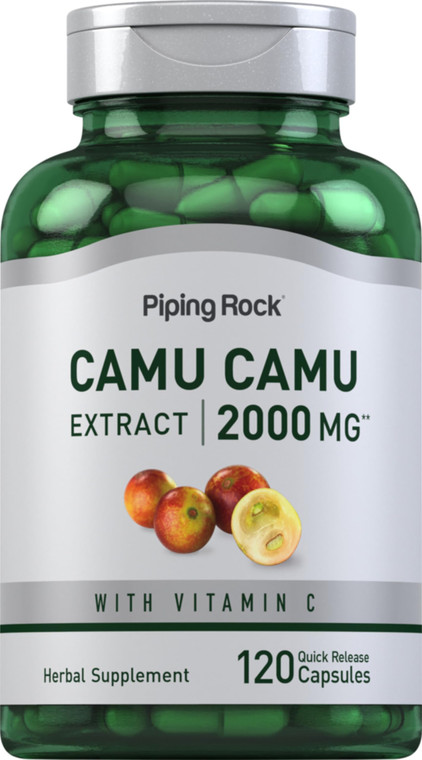 Piping Rock Camu Camu Capsules | 120 Pills | Fruit Extract | with Vitamin C | Non-GMO, Gluten Free Supplement