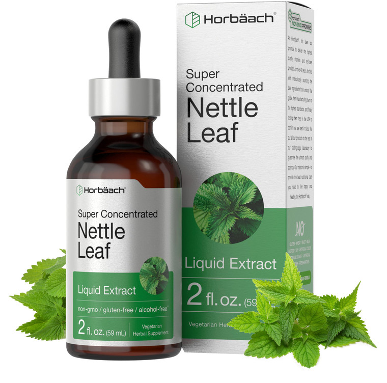Horbäach Nettle Leaf Extract Drops | 2 fl oz | Alcohol Free | Vegetarian Liquid Supplement | Non-GMO, Gluten Free Tincture