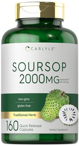 Carlyle Soursop Leaves | 160 Capsules | Traditional Herb | Non GMO, Gluten Free Supplement