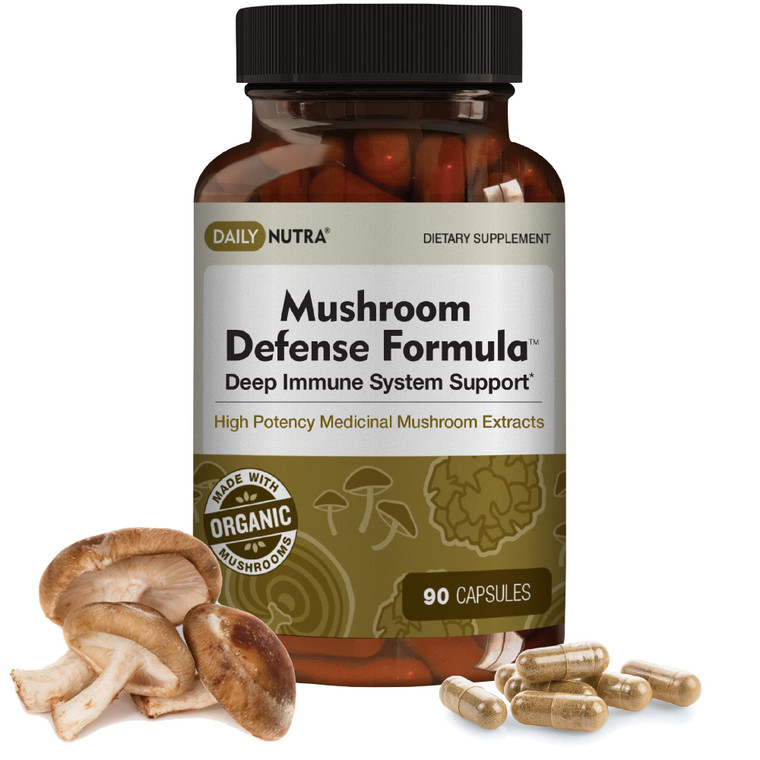 DailyNutra Mushroom Defense Formula - Immune Support Supplement | Organic Mushrooms, Hot Water Extracted - Reishi, Chaga, Maitake, Shiitake & Turkey