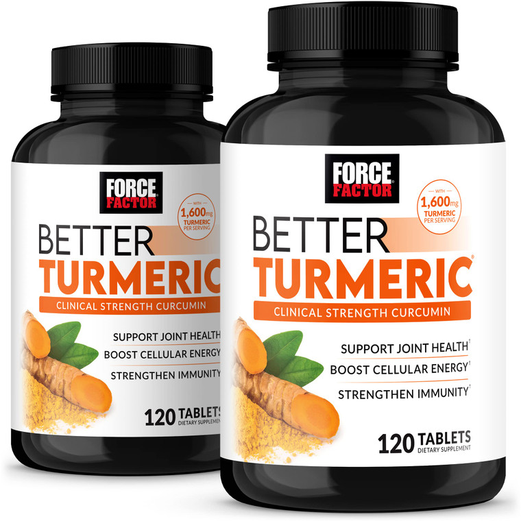 Better Turmeric 2-Pack Joint Support Supplement Featuring HydroCurc Turmeric Curcumin with Black Pepper, Clinical Strength Joint Support, Force Facto