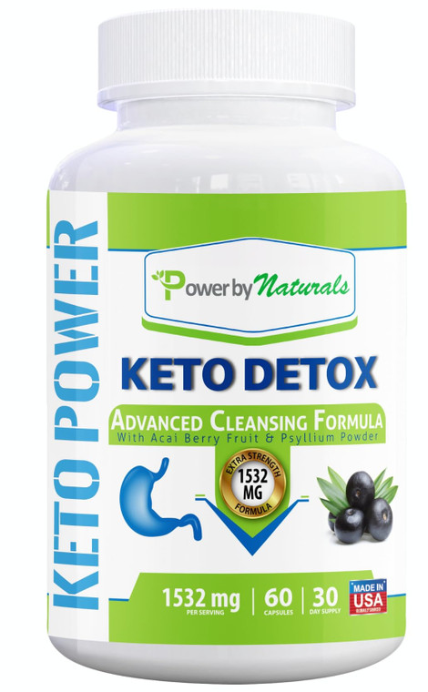 Power By Naturals Keto Detox & Support  Herbal Blend for Energy & Digestive Balance  60 Capsules