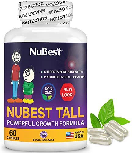 NuBest Tall | Support Bone Strength, Bone Health, Enhanced Immune and Whole Body Wellness with Calcium, Collagen, and Herbs for Ages 5+ & Teens | 60