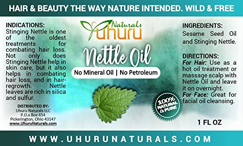 Uhuru Naturals Original Nettle Hair Growth Oil (1 oz)  African Remedy for Thinning Hair, Breakage & Dry Scalp | Natural Regrowth Treatment for Men &