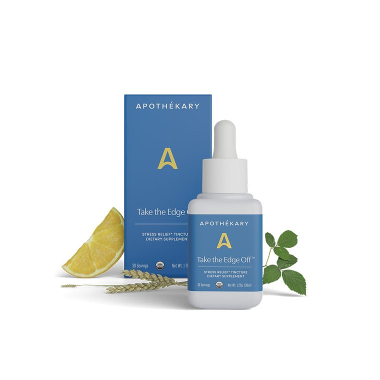 Apothékary Take The Edge Off, Helps Ease Stress & Tension, Alcohol-Free White Wine-Inspired Herbal Liquid Drops, Made with Passionflower Flower, Skul