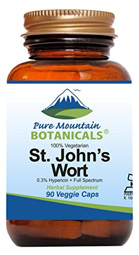 Pure Mountain Botanicals St. John's Wort Capsules with 450mg Formula of Organic Herb and St John's Wort Extract Supplement