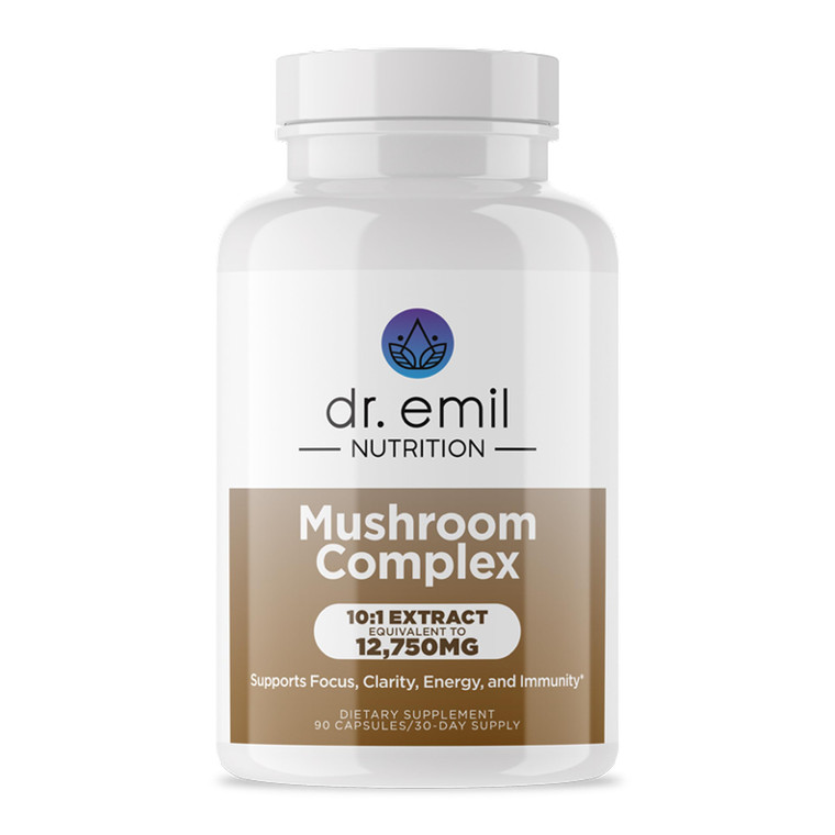 DR. EMIL NUTRITION 10 Mushroom Supplement for Mental Clarity, Focus & Immune Support - Functional Mushroom Nootropic Supplement with Lions Mane Extra