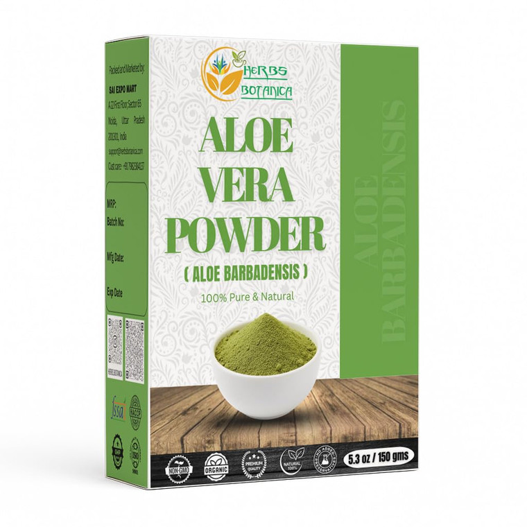 Herbs Botanica Aloe Vera Powder for Hair Growth, Skincare, Haircare, Moisturizing, and Soothing Aloe Barbadensis Vegan NO GMO 5.3oz /150g