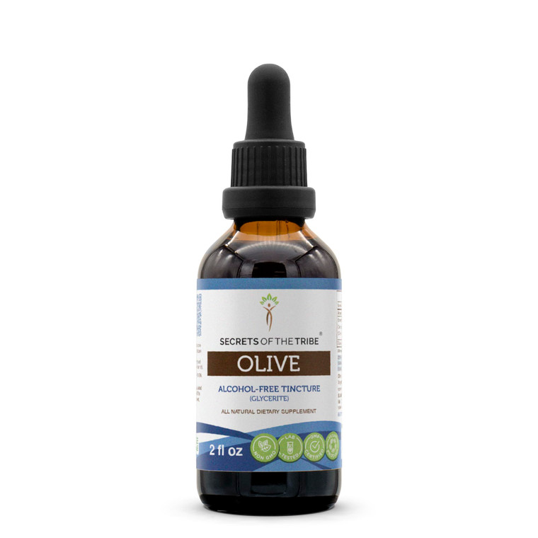 Secrets of the Tribe Olive Alcohol-Free Liquid Extract, Olive (Olea europaea) Dried Leaf (2 FL OZ)