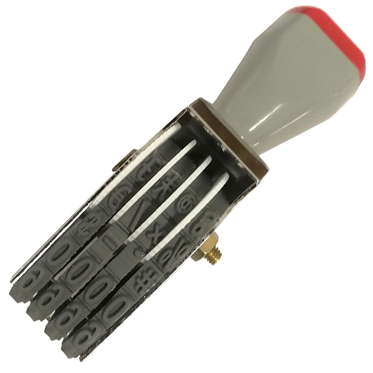 WANLIAN 4 Digits Roll Stamp Number Custom Rubber Stamp Symbol Rolling Wheel Stamp Multifunction DIY Printing Size 18x7mm-Grey/Black