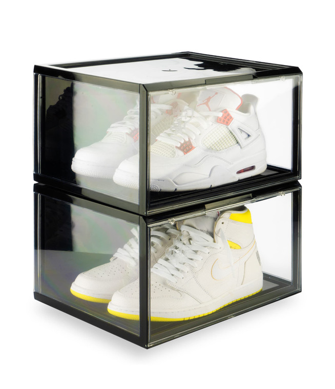 Crep Protect Crates Shoe Storage Box - Ultimate Sneaker Crates 2.0, Shoe Organizer, Stackable Shoe Crates (2 Crates Per Pack)