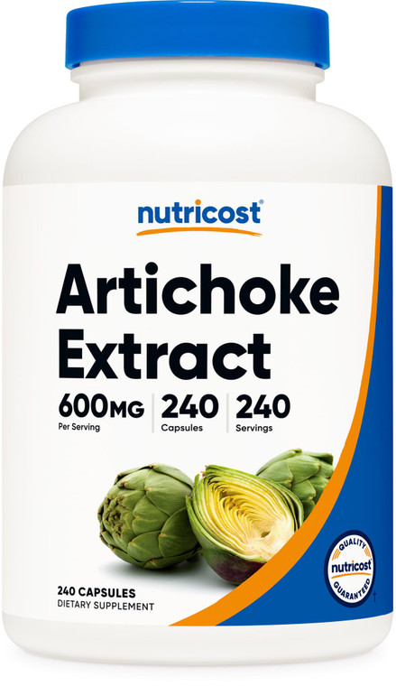 Nutricost Artichoke Extract 600mg, 240 Vegetarian Capsules - Gluten Free, Non-GMO