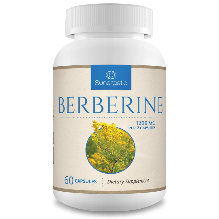 Sunergetic Premium Berberine Supplement - 1200mg Per Serving - Berberine HCL Supplement Non-GMO - Immune Support- 60 Capsules