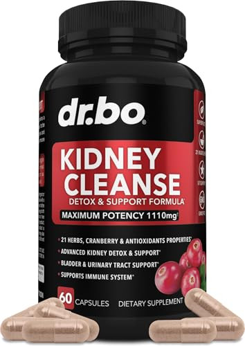 Kidney Cleanse Detox Support Supplement - Natural Cranberry, Juniper Berries, Buchu & Uva Ursi Extract to Support Kidneys, Bladder & Urinary Tract He