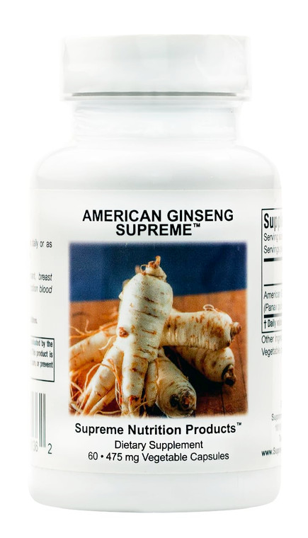 Supreme Nutrition American Ginseng Supreme, 60 Pure American Ginseng Root Vegetarian Capsules