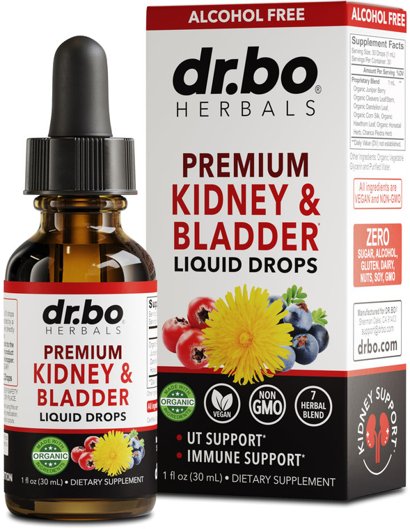 Kidney Support Supplement Bladder Health - Organic Renal Cleanse Supplements Drops Juniper Berry Cleavers Dandelion - Renal Kidney Cleanse Detox Urin