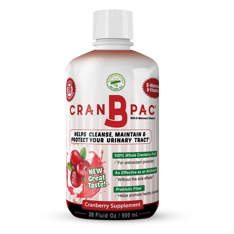 Nutritional Designs Cran-B-PAC Cranberry Supplement, UTI Prevention, Urinary Tract Health for Women Cranberry Concentrate Liquid with Vitamins, Natur