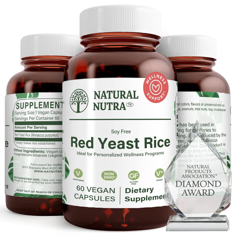 Natural Nutra Red Yeast Rice Extract, Cardiovascular Support, Helps Enhance Immunity, Improve Digestion, Improve Body Fluid Flow, Improve Heart Healt