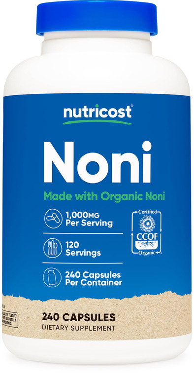 Nutricost Noni Capsules 500mg 240 Capsules - CCOF Certified Made with Organic Noni, Non-GMO, Gluten Free