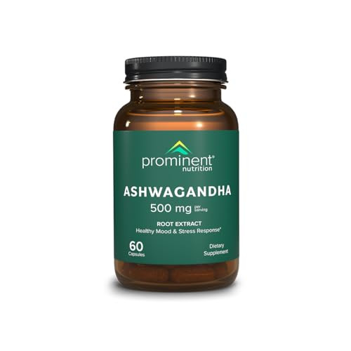 Prominent Nutrition Ashwagandha Supplement - Clinically Researched Shagandha Root Extract for Healthy Mood & Stress Support, Standardized to 2.5% Wit