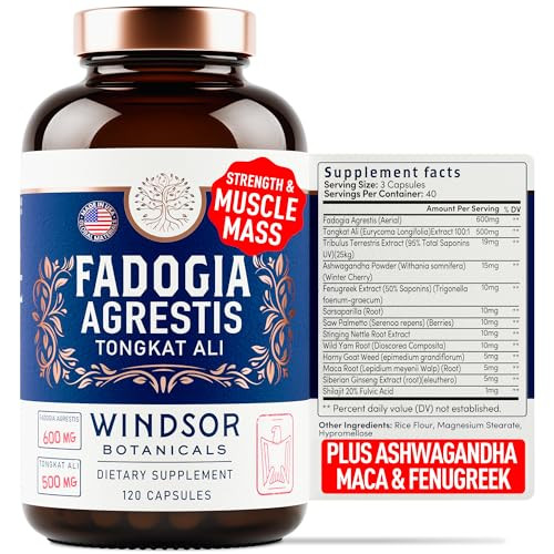 Fadogia Agrestis and Tongkat Ali Supplement - Fadogia Agrestis 600mg, 500mg Longjack Tongkat Ali for Men, Maca Root, Fenugreek, Ashwagandha, Saw Palm