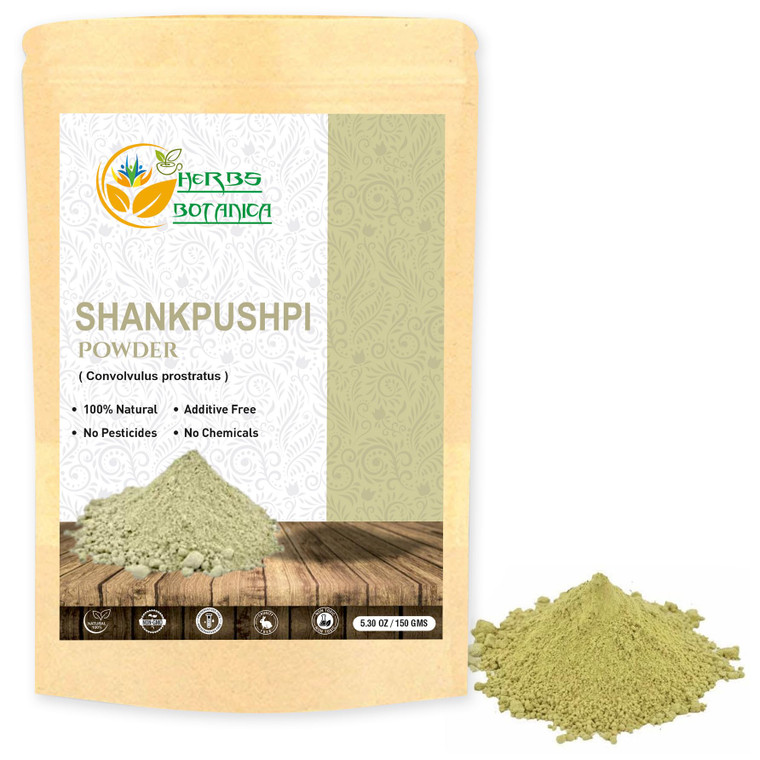 Herbs Botanica Shankhpushpi Powder Convolvulus Pluricaulis 100% Natural | Supports Digestion, Immunity, & Cognitive Function 5.3 oz