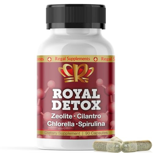 Royal Detox - All-in-One Cleanse | Zeolite, Cilantro, Chlorella, Spirulina, Apple Pectin | Full Body, Liver, Colon Detox | Supports Energy, Mood, Imm